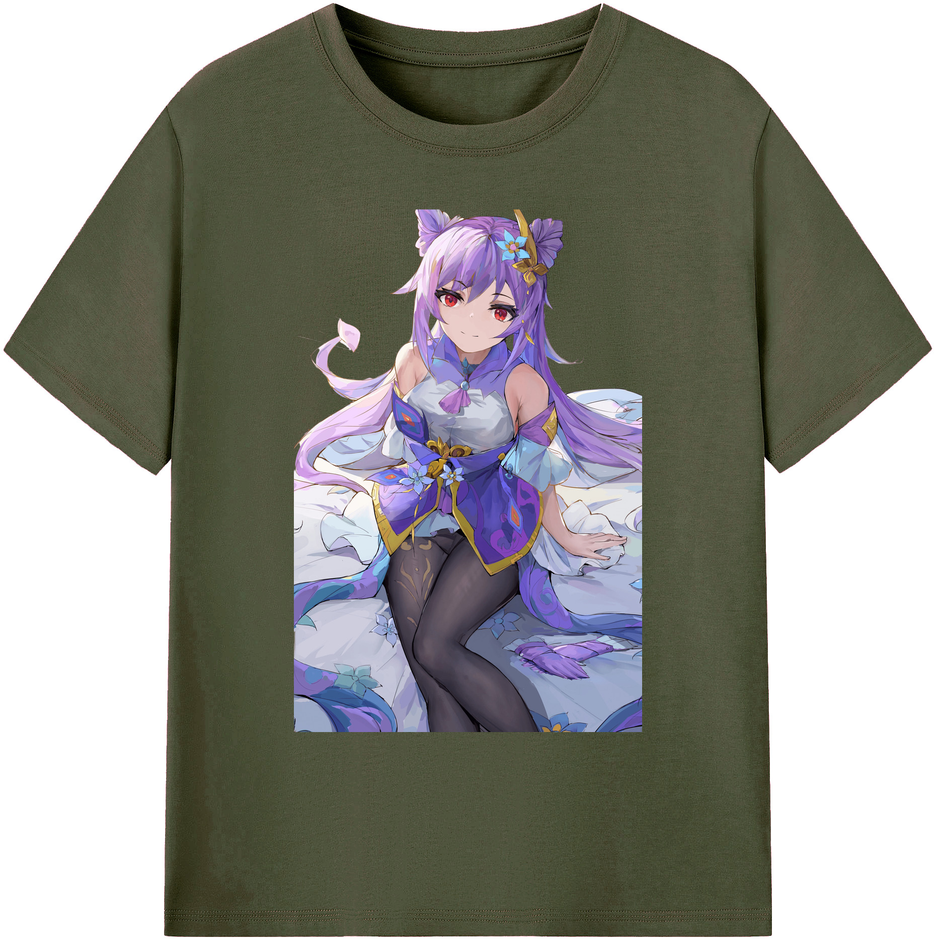 げんし神 刻晴 こくせい genshin Kokusei 綿100％ メンズ半袖Tシャツ｜肌触りやわらか＆通気性